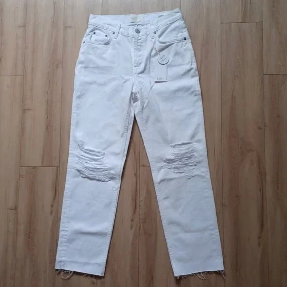 Rails Atwater Slouchy Straight Jeans White Blanche 25W NWT High Rise Boho - Picture 3 of 15